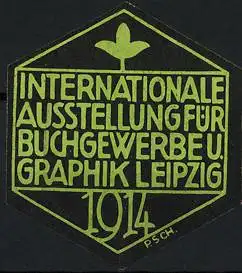 Reklamemarke Leipzig, Internationale Ausstellung für Buchgewerbe und Graphik 1914