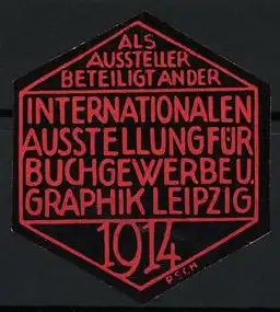 Reklamemarke Leipzig, Internationale Ausstellung für Buchgewerbe und Graphik 1914