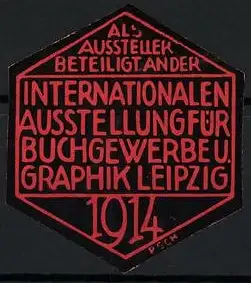 Reklamemarke Leipzig, Internationale Ausstellung für Buchgewerbe und Graphik 1914