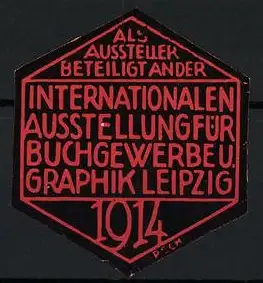 Reklamemarke Leipzig, Internationale Ausstellung für Buchgewerbe und Graphik 1914