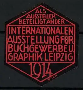 Reklamemarke Leipzig, Internationale Ausstellung für Buchgewerbe und Graphik 1914