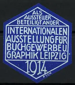 Reklamemarke Leipzig, Internationale Ausstellung für Buchgewerbe und Graphik 1914