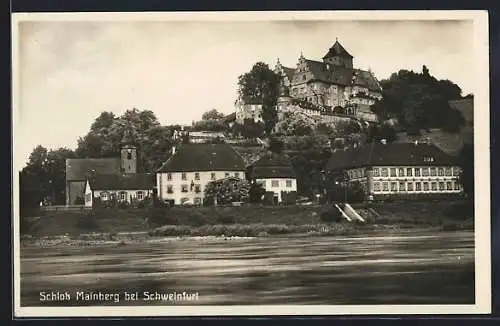 AK Schweinfurt, Schloss Mainberg am Flussufer