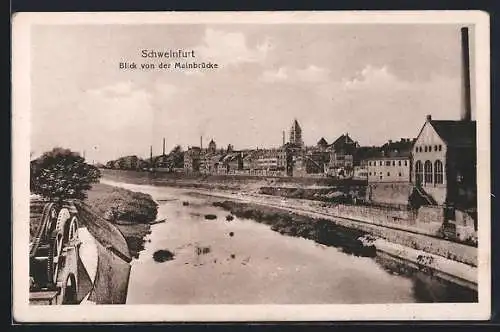 AK Schweinfurt, Blick von der Mainbrücke