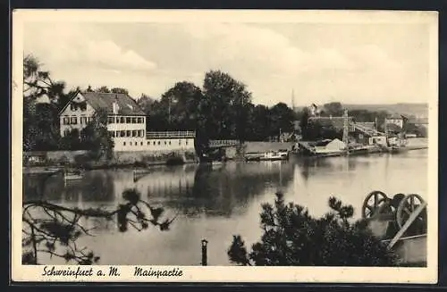 AK Schweinfurt a. M., Uferpartie am Main