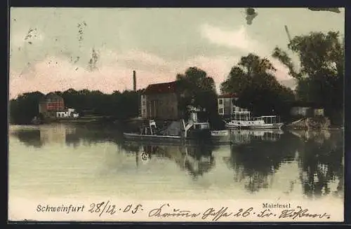 AK Schweinfurt, Blick auf die Maininsel