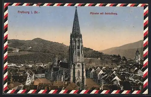 AK Freiburg i. Br., Münster mit Schlossberg