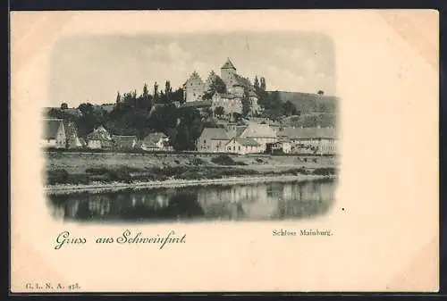 AK Schweinfurt, Schloss Mainburg und Mainufer