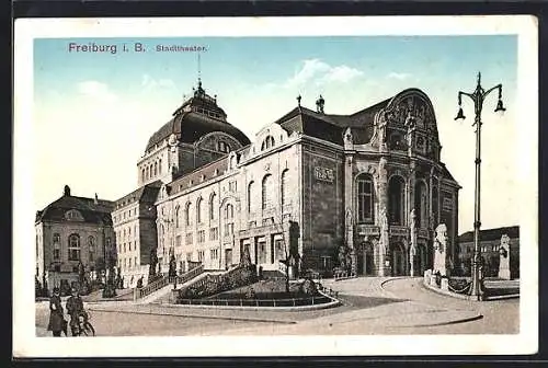 AK Freiburg i. B., Blick aufs Stadttheater