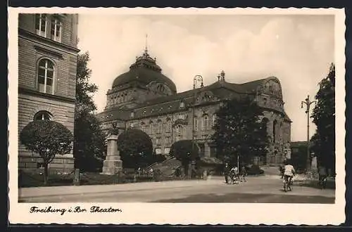 AK Freiburg i. Br., Blick zum Theater