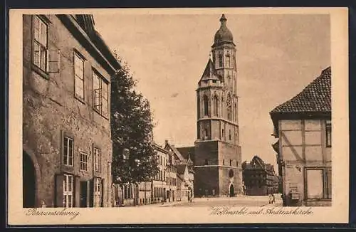 AK Braunschweig, Wollmarkt mit Andreaskirche