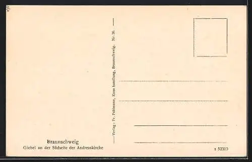 AK Braunschweig, Giebel an der Südseite der Andreaskirche