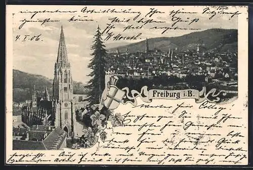 AK Freiburg i. B., Das Münster, Gesamtansicht