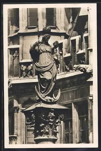 AK München, Mariensäule, Marienstatue