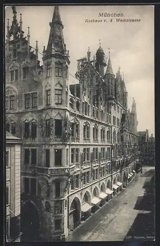 AK München-Au, Rathaus von der Weinstrasse