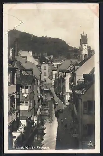 AK Freiburg i. Br., Blick auf Fischerau, am Graben