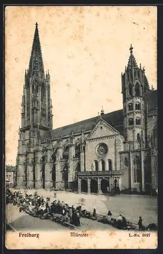 AK Freiburg i. Br., Partie am Münster