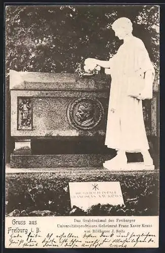 AK Freiburg i. B., Grabdenkmal des Universitätsprofessors F. X. Kraus