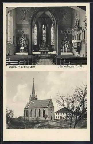 AK Niederlauer / Ufr., Katholische Pfarrkirche