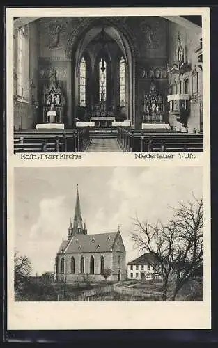 AK Niederlauer / Ufr., Katholische Pfarrkirche