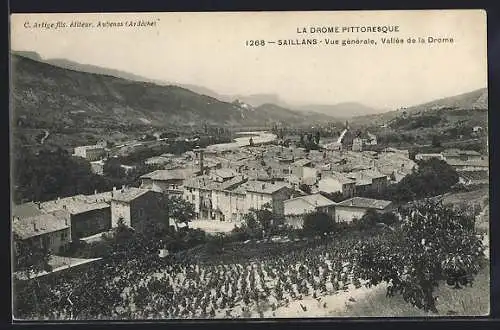 AK Saillans, Vue générale, Vallée de la Drome