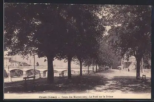 AK Crest, Cours des Marronniers, Le Pont sur la Drome