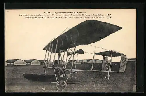 AK Hydroaéroplane H. Farman, Wasserflugzeug