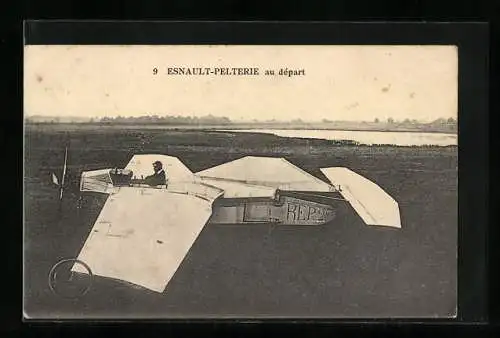 AK Aéroplane Esnault-Pelterie au départ, Eindecker-Flugzeug