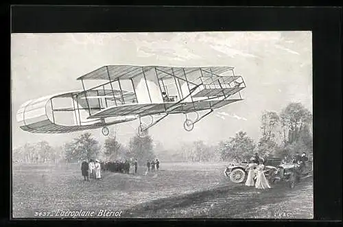 AK L`aeroplan Bleriot, Flugzeug im Flug