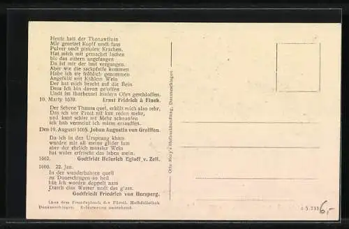 AK Donaueschingen, Donauquelle mit historischen Ansichten