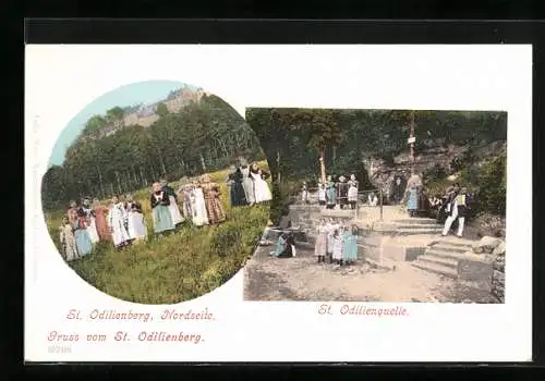 AK St. Odilienberg, Wiesenpartie und Quelle