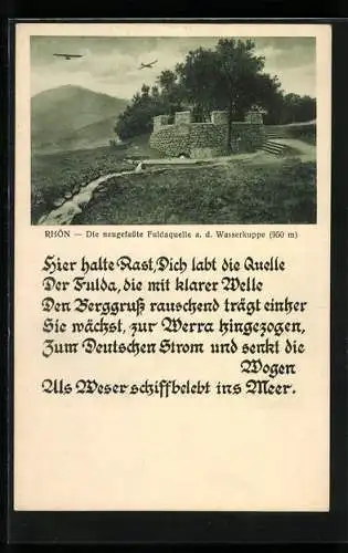 AK Rhön, die neugefasste Fuldaquelle a. d. Wasserkuppe