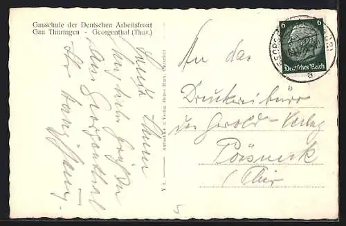 AK Georgenthal /Thür., Gauschule der Deutschen Arbeitsfront