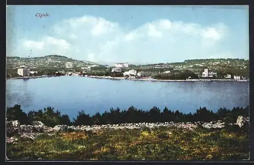 AK Cigale, Fernsicht der Ortschaft