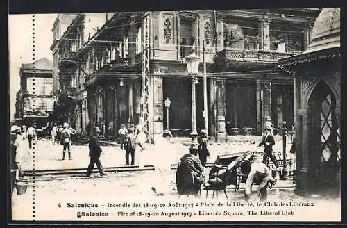 AK Salonique, Incendie des 18-19-20 Aout 1917, Placé de la Liberté