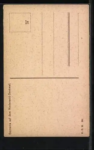 AK Niederwald, Germania auf dem Denkmal