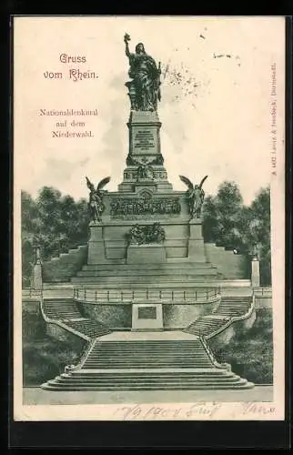 AK Niederwald /Rhein, Blick auf das Nationaldenkmal