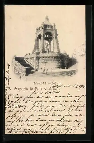 AK Porta Westfalica, Kaiser Wilhelm-Denkmal