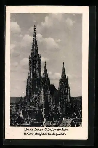 AK Ulm a. d. Donau, Münster vom Turm der Dreifaltigkeitskirche gesehen