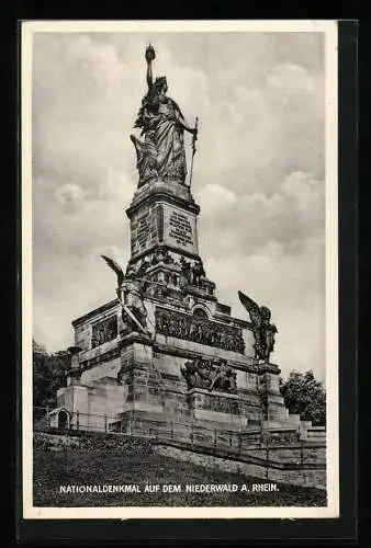 AK Niederwald a. Rhein, Blick auf das Nationaldenkmal