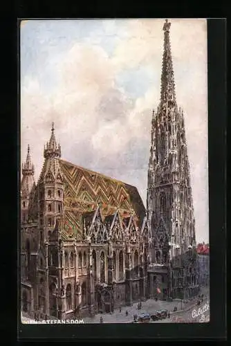 AK Wien I, Stephansplatz, Stephansdom, seitliche Ansicht