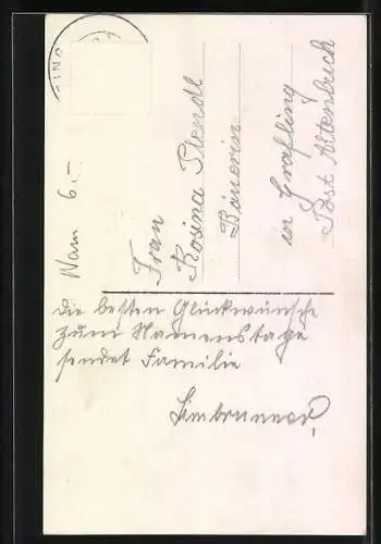 Foto-AK Photochemie Berlin Nr. 6963 /2: Glückwunsch zum Namenstage, Knabe mit Blumen