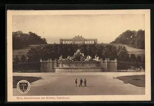 AK Deutscher Schulverein NR 242: Wien, Neptunbrunnen mit Gloriette, Schönbrunn