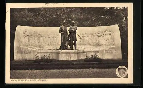 AK Deutscher Schulverein NR: 202, Wien, Strauss-Lanner-Denkmal