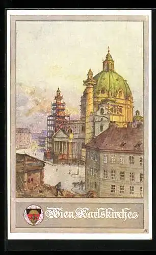 AK Deutscher Schulverein Nr.349: Wien, die Karlskirche