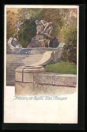 AK Deutscher Schulverein Nr. 769: Wien, Befreiung der Quelle, Stadtpark