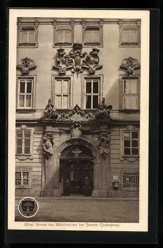 AK Deutscher Schulverein NR 358: Wien, Portal des Ministeriums des Inneren am Judenplatz