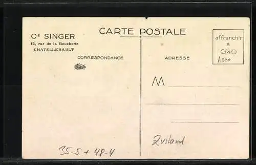 AK La Nouvelle Singer Électrique 15 K 82, Reklame für Nähmaschine