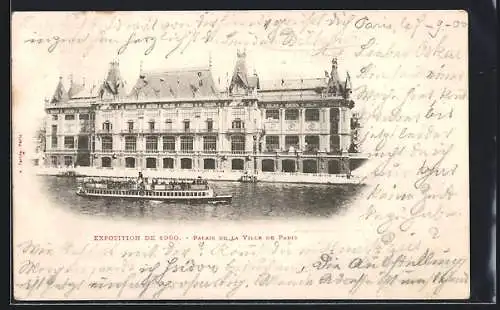 AK Paris, Exposition universelle de 1900, Palais de la Ville de Paris, Ausstellungsgebäude