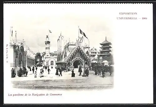 AK Paris, Exposition universelle de 1900, Les pavillons de la Navigation de Commerce